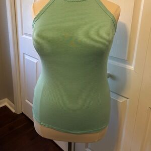 Three Dots Light Green Ribbed Tank Top
